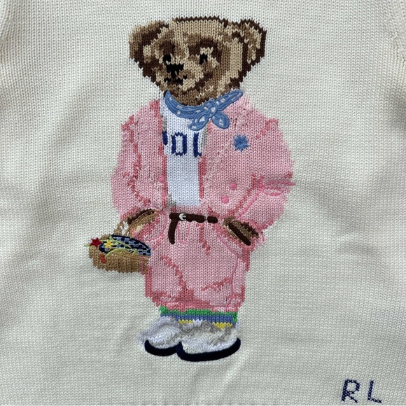 Ralph Lauren Women's Cream Sweater with Bear Design - Picture 3 of 6